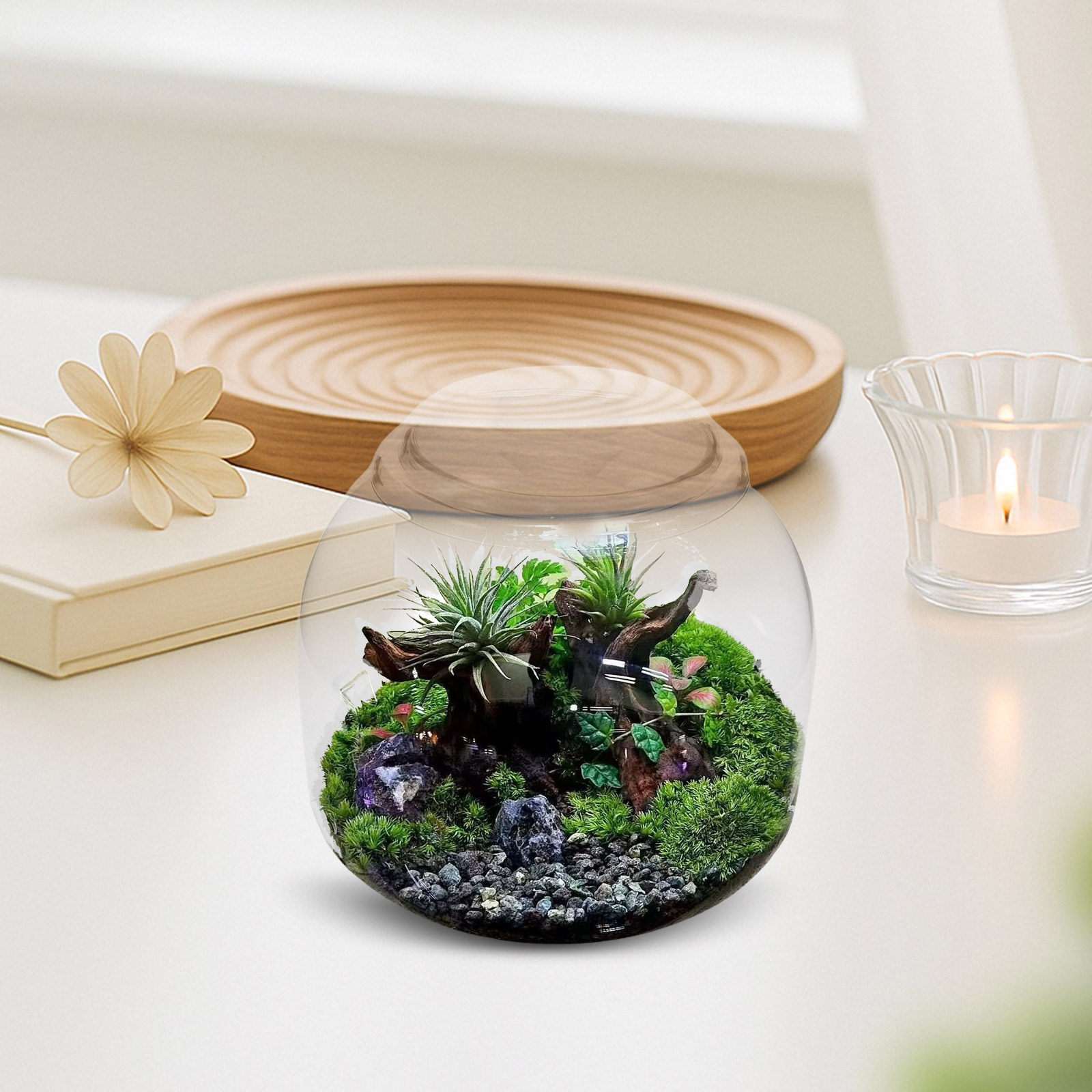 Terrarium Glass Bottle - Стеклянная банка-террариум с крышкой, прозрачная бутылка