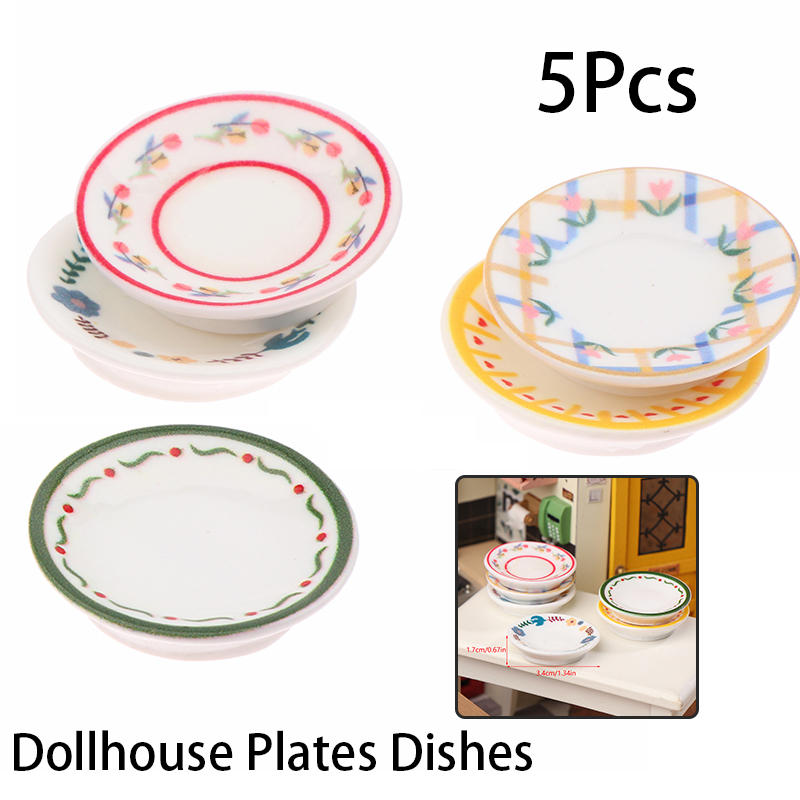 Home Decor Kolkata - 5 шт. 1/12 кукольный домик, мини-тарелки,