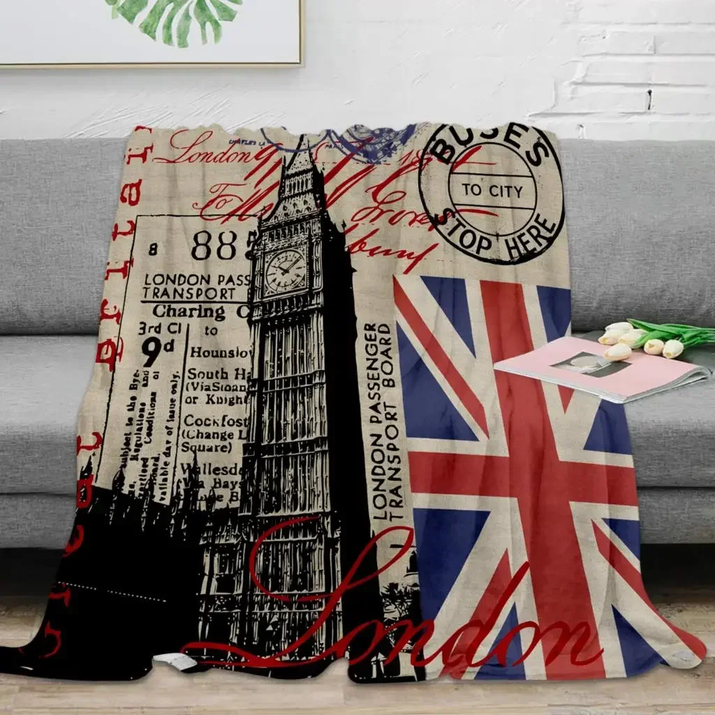 Home Decor London - Плед с изображением Биг-Бен и флага