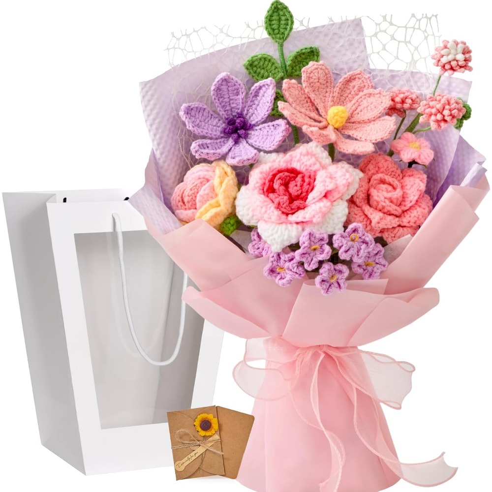 Home Decor Tulip - Вязаный крючком букет цветов, цветы ручной