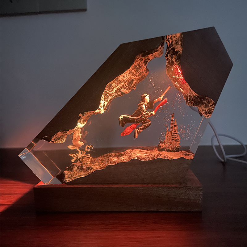 Home Decor Lamp - Настольный ночник из дерева и эпоксидной