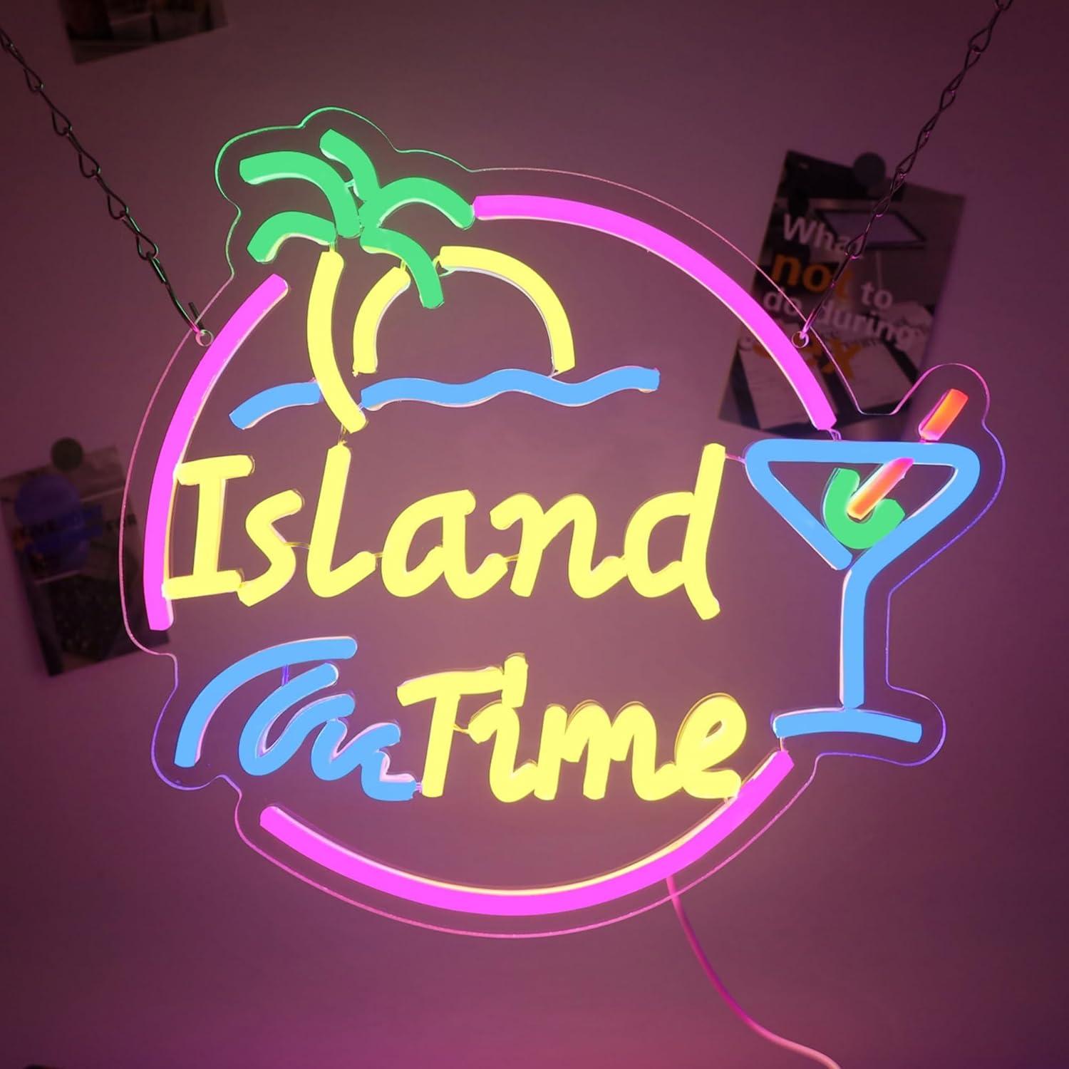 Home Decor Shop - Неоновая вывеска Island Time с LED-подсветкой