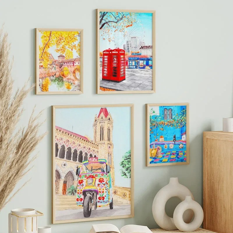 Home Decor Karachi - Красочные постеры с городскими пейзажами Лондона