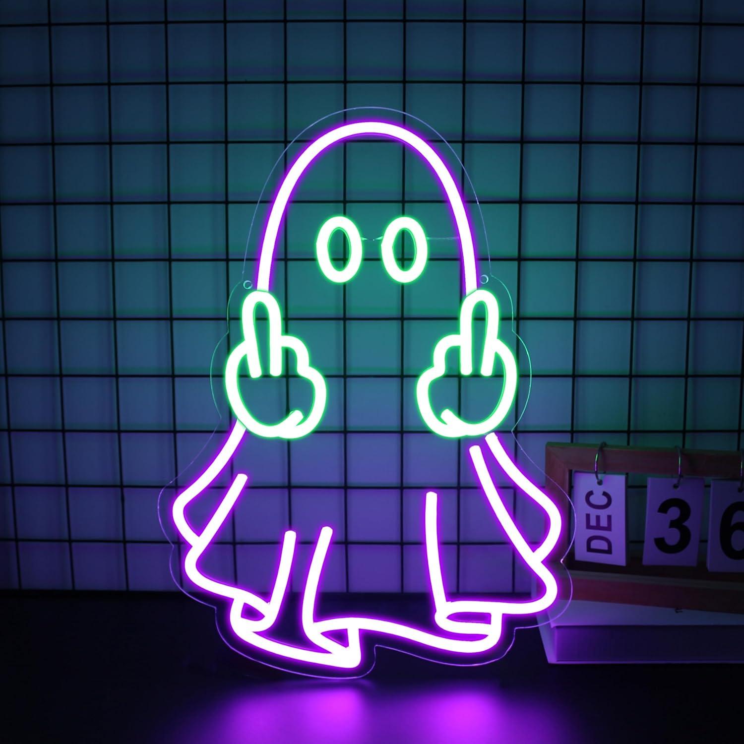 Home Decor Shop - Неоновая вывеска «Призрак» с USB-питанием, светодиодная,