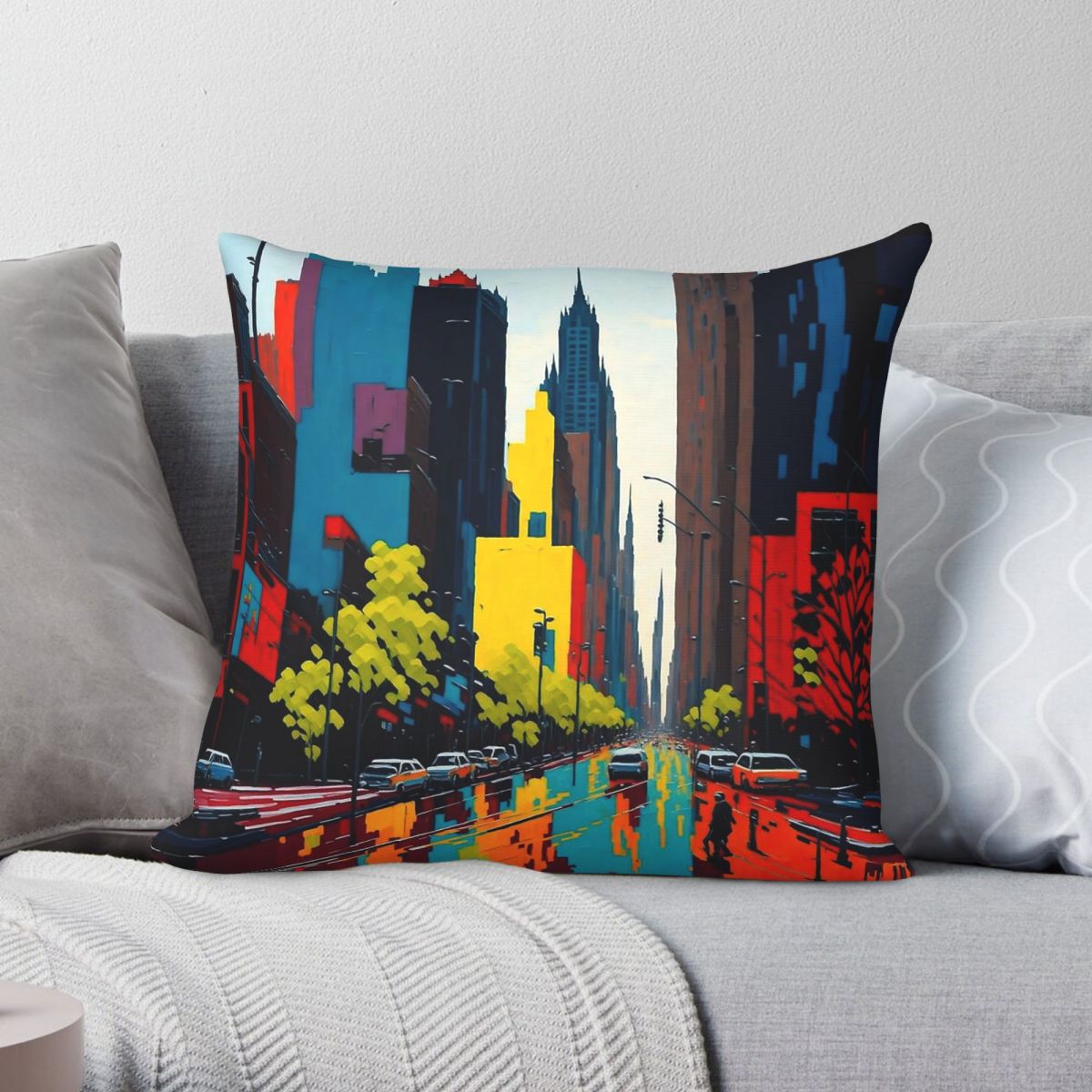 Home Decor Melbourne - Эстетичная квадратная наволочка с принтом «Город