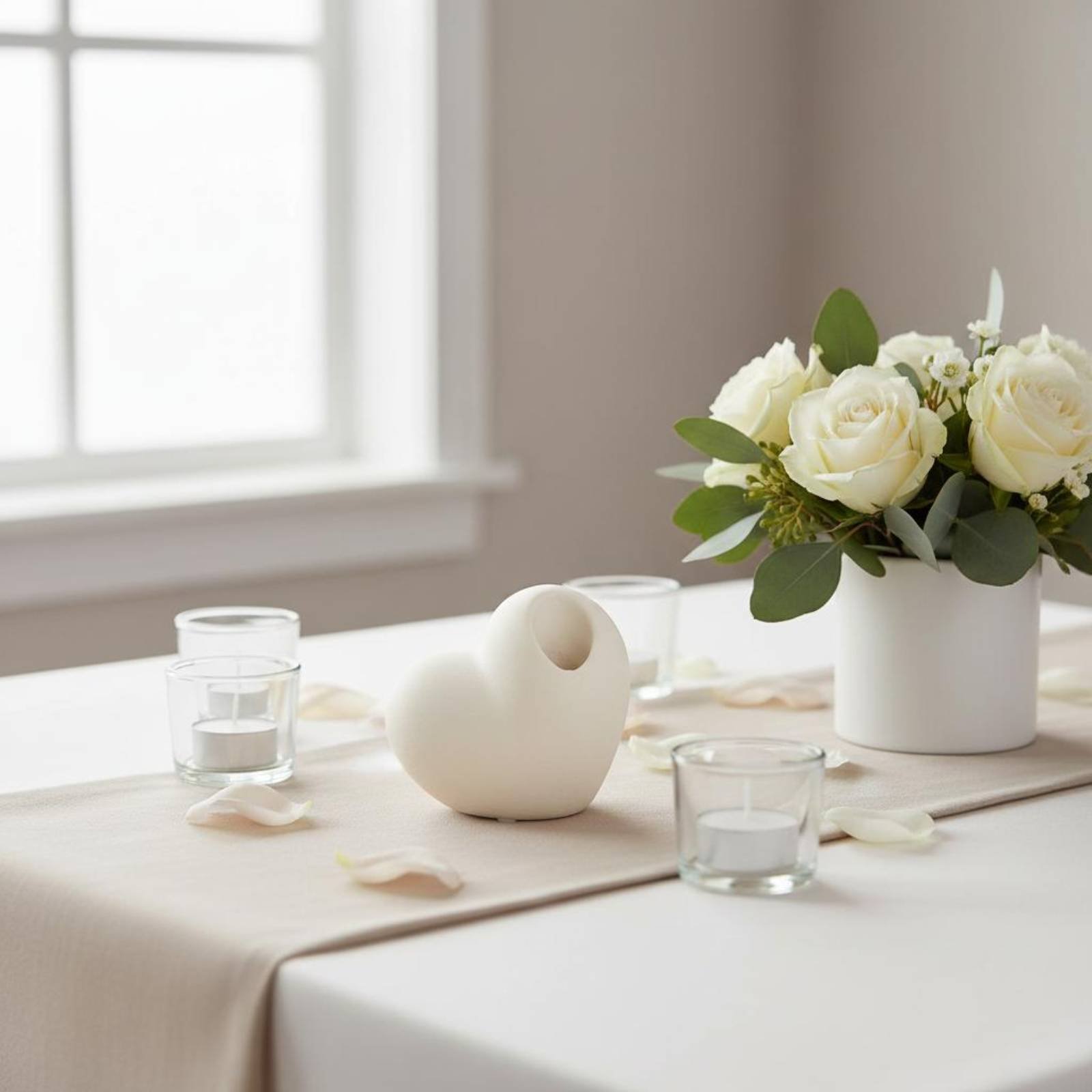 Home Decor Minimalist Style - Керамический подсвечник в форме сердца, романтический