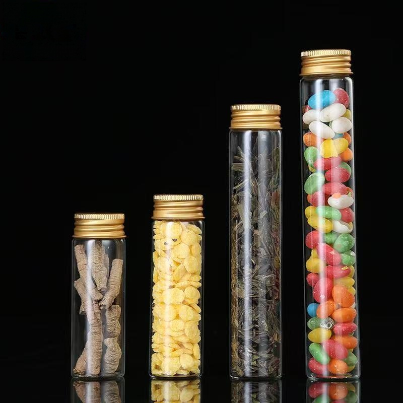 Terrarium Glass Bottle - Прозрачные стеклянные пробирки-флаконы с золотистой алюминиевой
