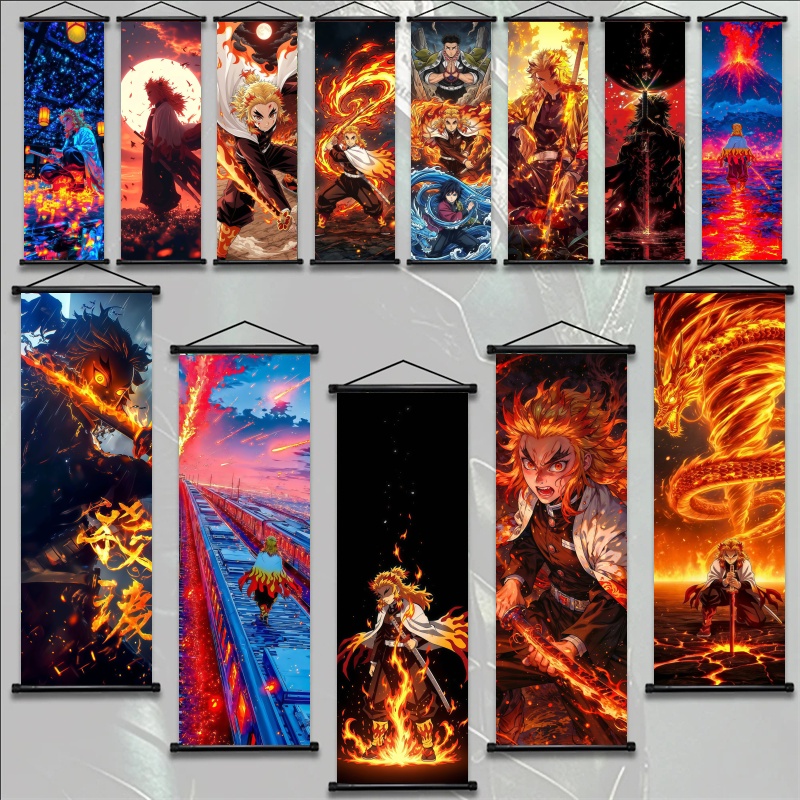 Home Decor Pinterest - Аниме-постер Demon Slayer: Кёджуро Ренгоку, HD-печать,