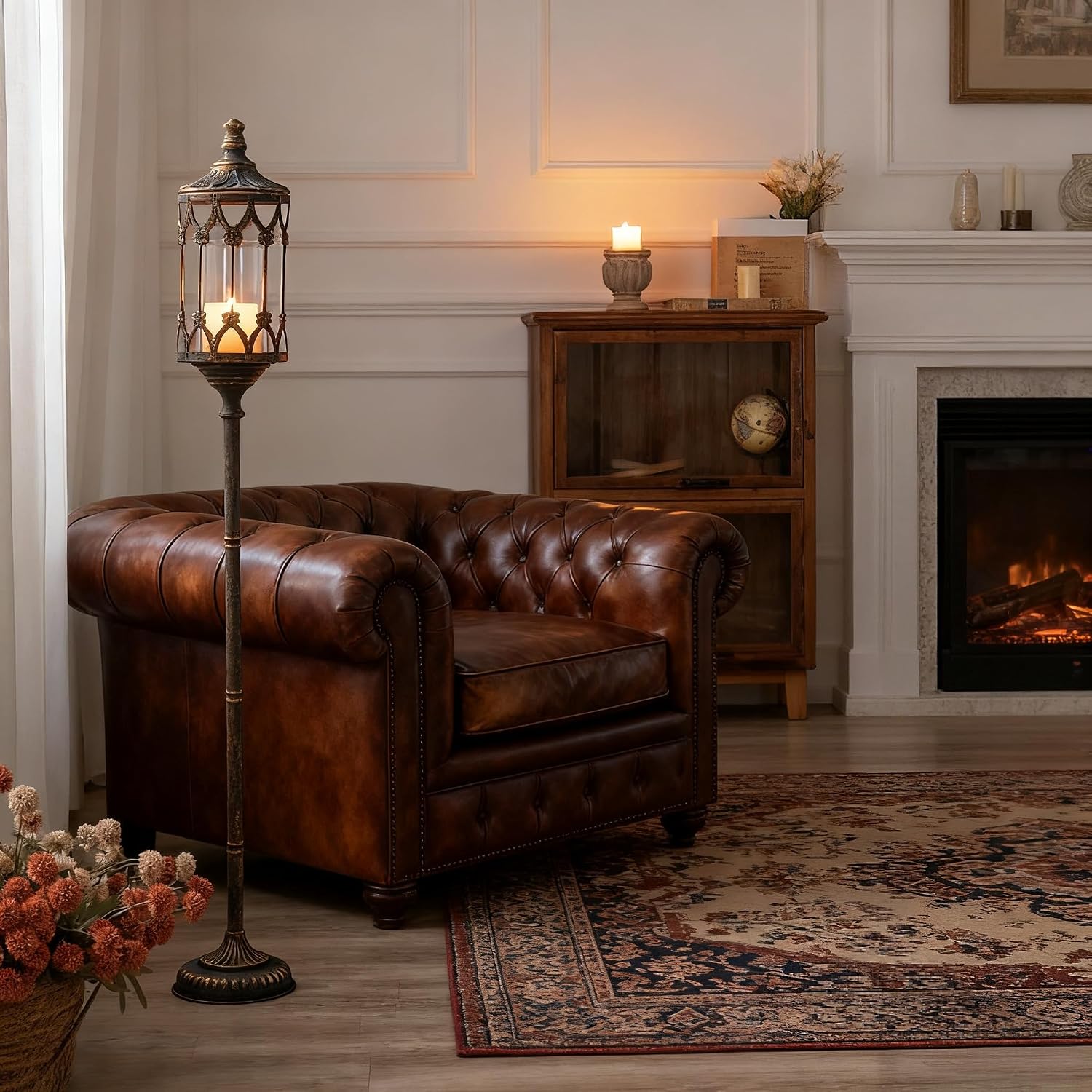 Flooring Home Decor - Антикварный золотой напольный канделябр высотой 41