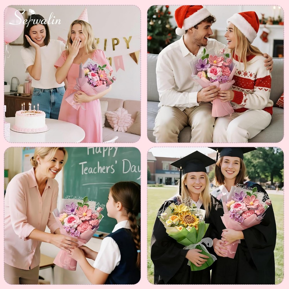 Вязаный крючком букет цветов,  – обзор и цена Home Decor Tulip