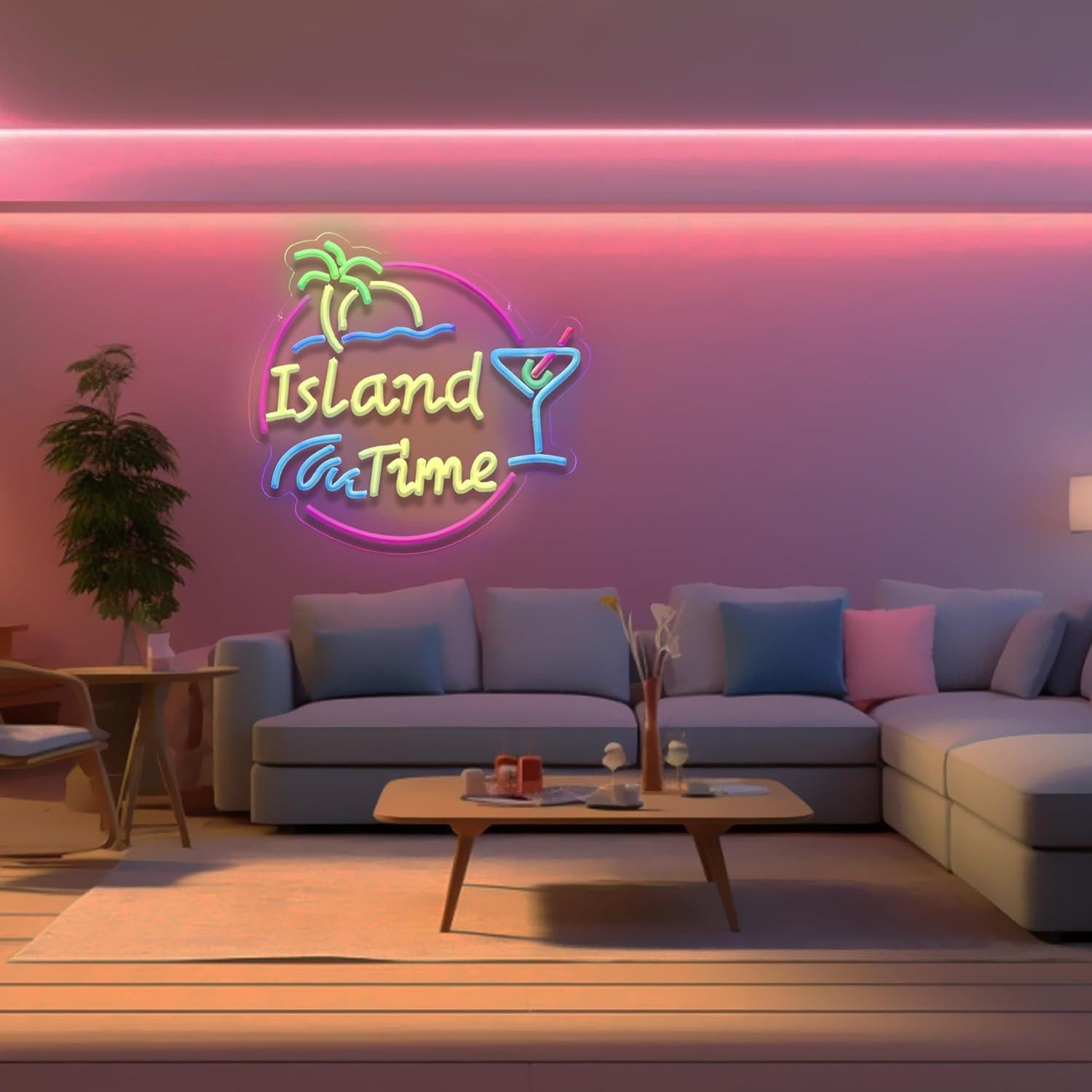 Неоновая вывеска Island Time с – обзор и цена Home Decor Shop